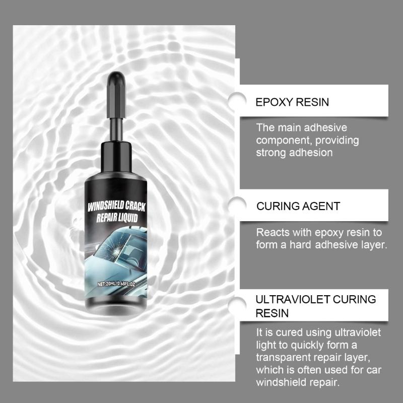 Car Glass Crack Repair set  sturdy  & Efficient Windscreen Tool Long lasting Windshield Protect for Windshield Night Use
