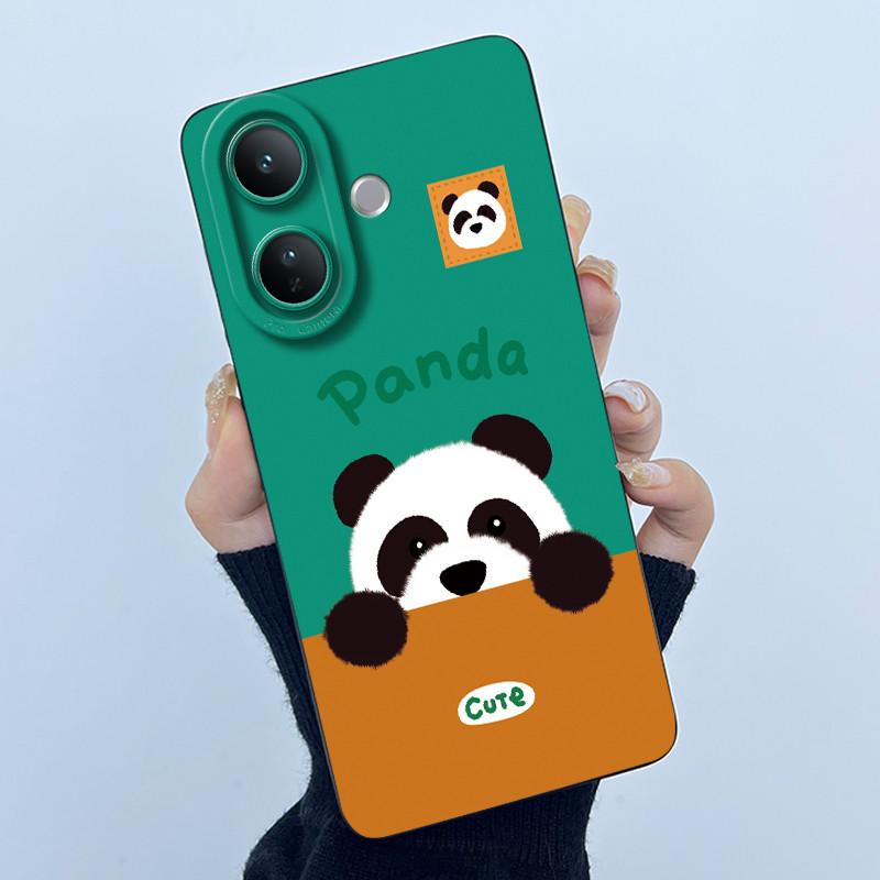 Case For Vivo V60 Lite Cute Panda Sweet Girls Cats Liquid Silicone Soft Back Cover For VivoV60Lite 5G Bumper Protective Casing