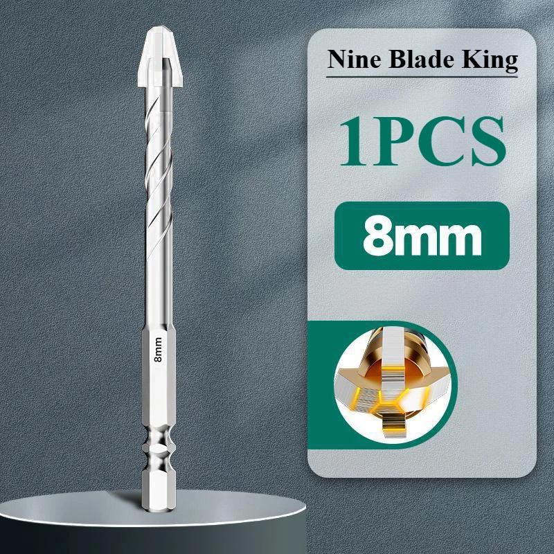 T9 Neun-Klingen Keramikfliesenbohrer zum Bohren Exzentrischer Hochelastischer Beton Handbohrmaschine, Glas Zement Marmor