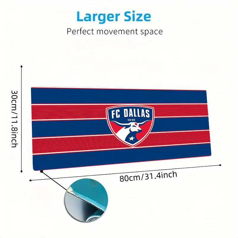 FC Dallas Print Cushion Non-slip Laptop Tablet Big Mousepad XXL Mat Mini PC Playmat With Lock edge