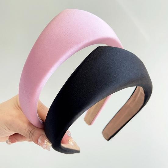 Women Headband Wide Brim Satin Triangle Headband Face Shaping Makeup Washing Hair Hoop Non-Painful Daily Hair Accessory