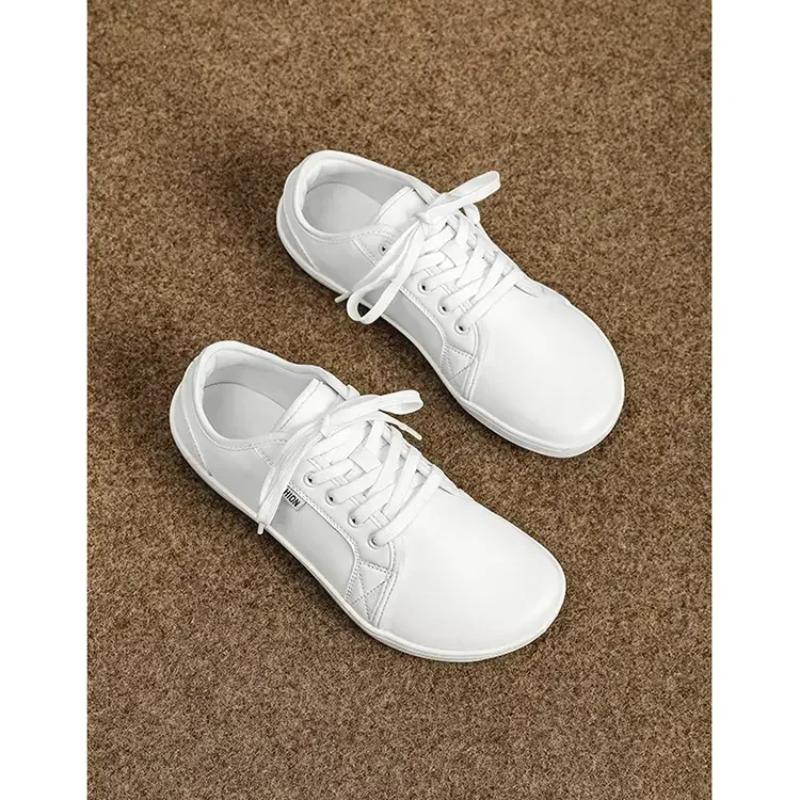 Pantofi pentru bărbați Pantofi largi, desculți, pentru bărbați, minimalisti din piele, pantofi casual, respirabili, confortabili, albi, pantofi de mers