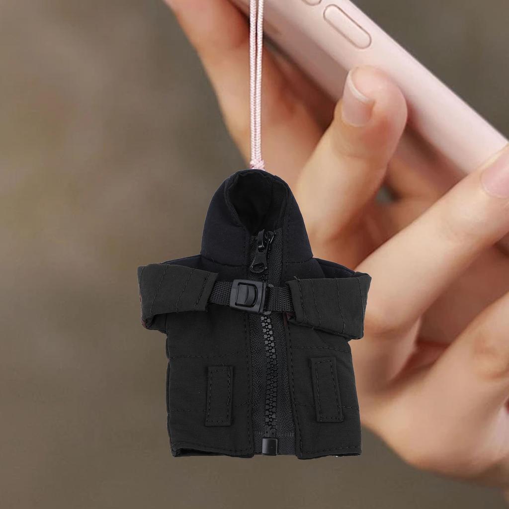   Down Coat Key Chain Cool   Jacket Keychain with   Unique Funny   Innovative Multi Functional Black