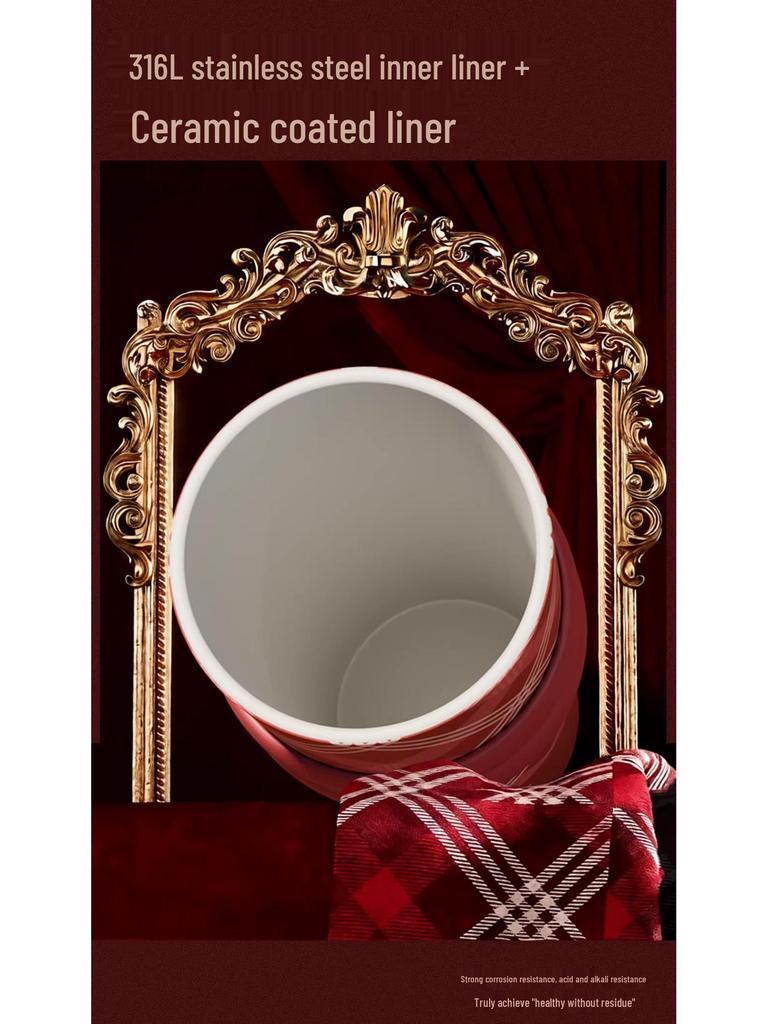 Year of the Horse Stainless Steel Thermos Cup with Ceramic Liner & Straw - Girls' Car Water Bottle, Perfect New Year Gift