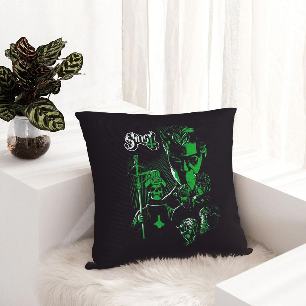 Rock Band Ghost BC  Square Pillowcase Cushion Cover Pillow Case Throw Pillow Cover for Home Bedroom Car