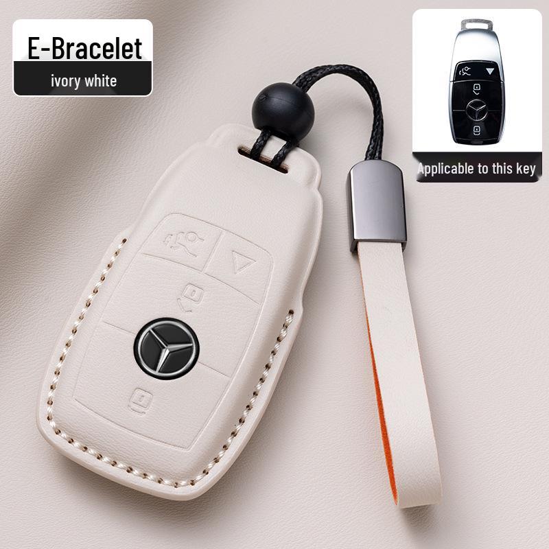 Mercedes-Benz Original Color Nappa Leather Key Case for GLE, GLAC200L, C260L, E300L, E-Class, S-Class, and C-Class.