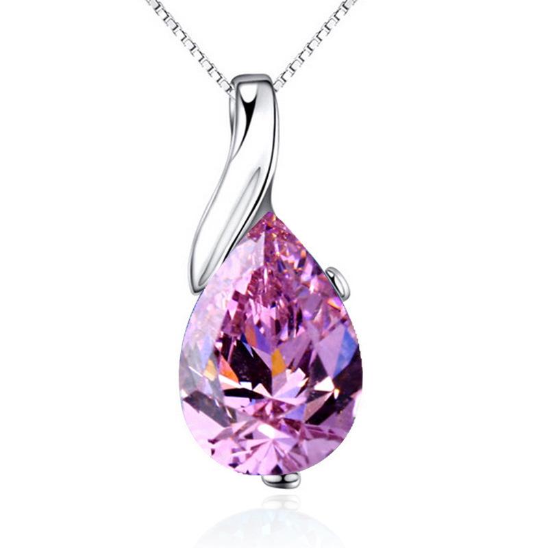 925 Sterling Sølv Krystall Engel Tå Topas Halskjede - Valentinsdag Vintage Kragebenssmykke