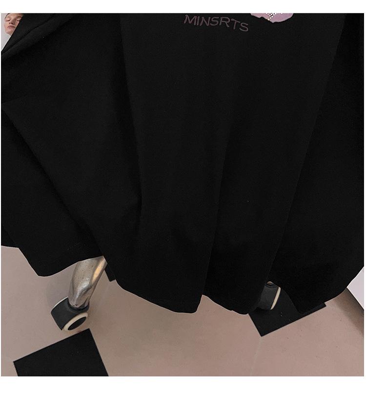 Plus Size Slimming Short-Sleeve Mid-Length T-Shirt for Women (200/300/350 Jin)