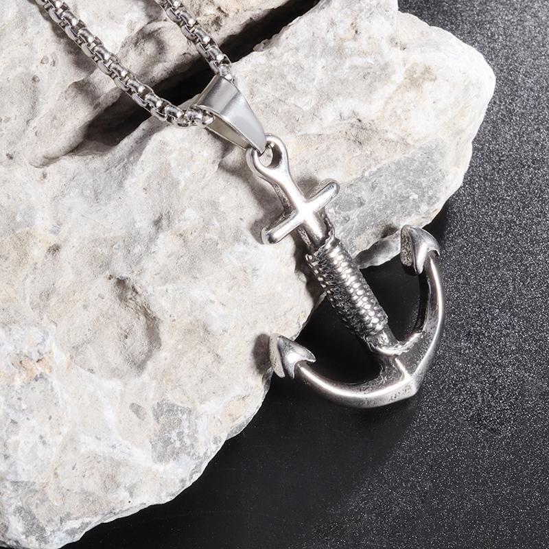 Classic Popular Anchor Trident Pendant Necklace for Men and Women Hip-Hop Rock Trend Nordic Jewelry