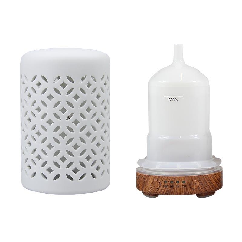 Ceramiczny Ultradźwiękowy Nawilżacz Powietrza Funkcja Czasowa Dyfuzor Aromatu Biurkowy Dyfuzor Olejków Eterycznych Dyfuzor Zapachu do Pomieszczeń ze Światłami