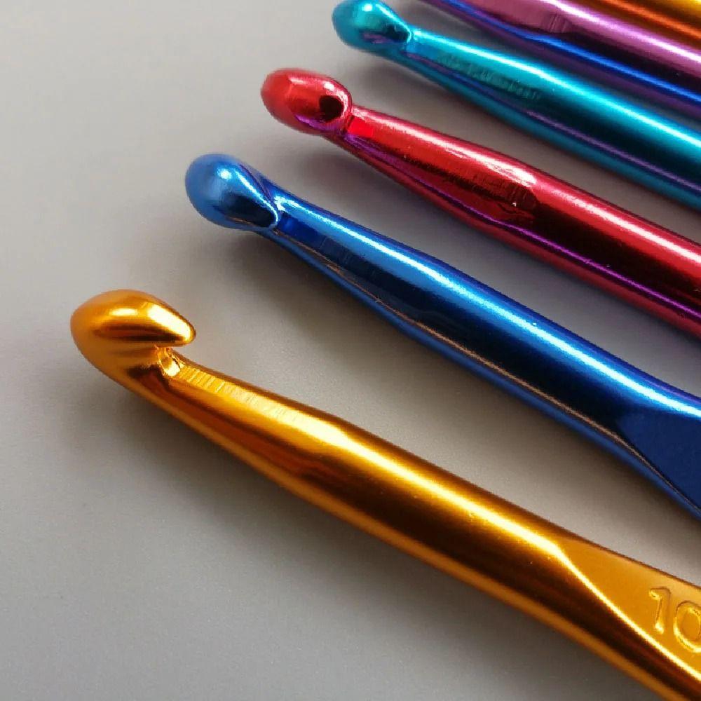 Portable Crochet Needles Set Multicolored Handle Crochet Crochet Hooks  Sewing Tools