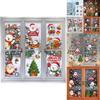 Weihnachts-Schneeflocken-Aufkleber PVC-Wandaufkleber mit Weihnachtsmann, Rentier, Schneemann für Feiertagsdekoration