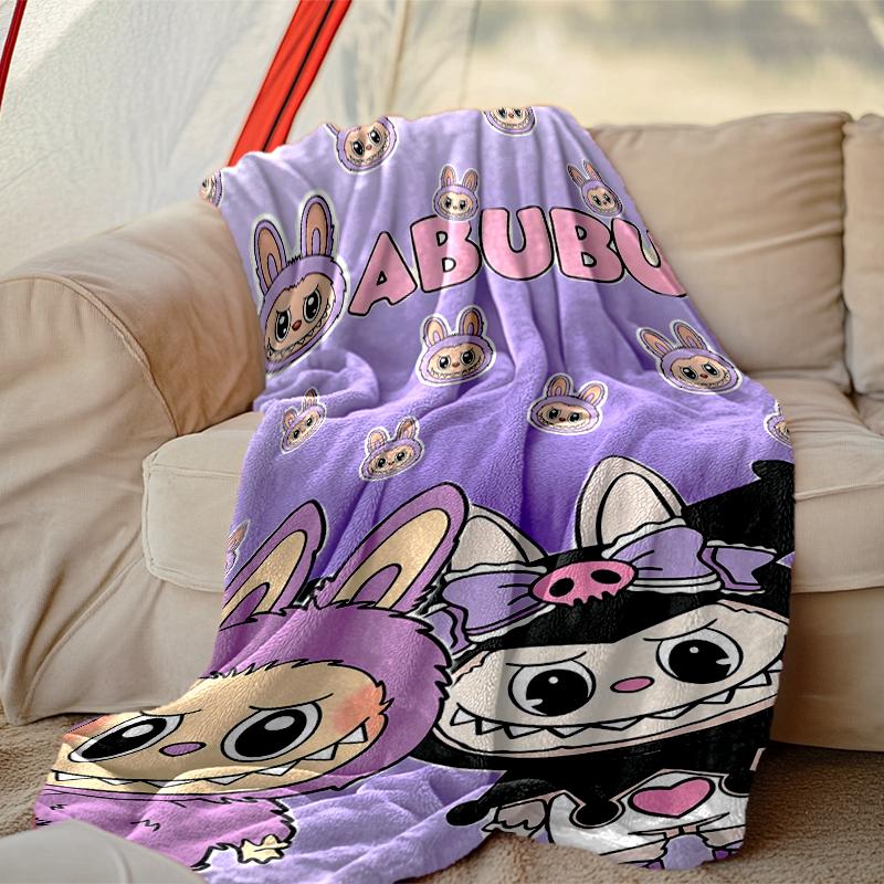 1 Stück Digitale Druck-Kuscheldecke, LABUBU Decke für den Heimgebrauch, Ganzjahreswärme, Weihnachts- und Valentinstags-Geschenkdecke