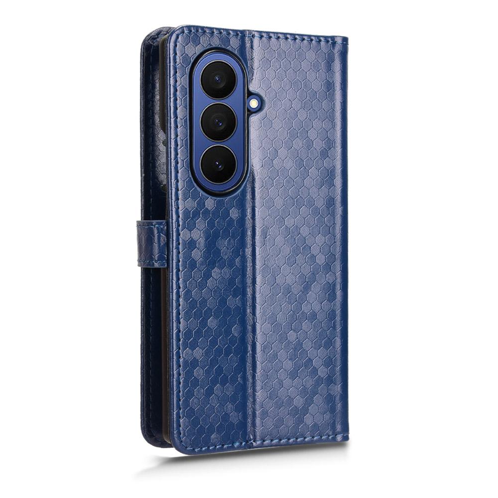 For Samsung Galaxy Z Fold7 5G Wallet Case Dot Pattern Imprint PU Leather Phone Cover with Wrist Strap