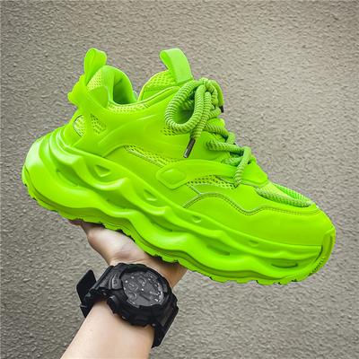 Scarpe da ginnastica casual verdi da uomo 2024, scarpe da ginnastica con plateau firmate, scarpe sportive da uomo streetwear con rialzo, scarpe da ginnastica robuste da uomo