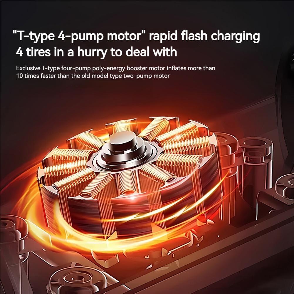 Portable Air Compressor USB Rechargeable Wireless Tire Inflator High Pressure Air Pump Motorcycle Inflation Accessories