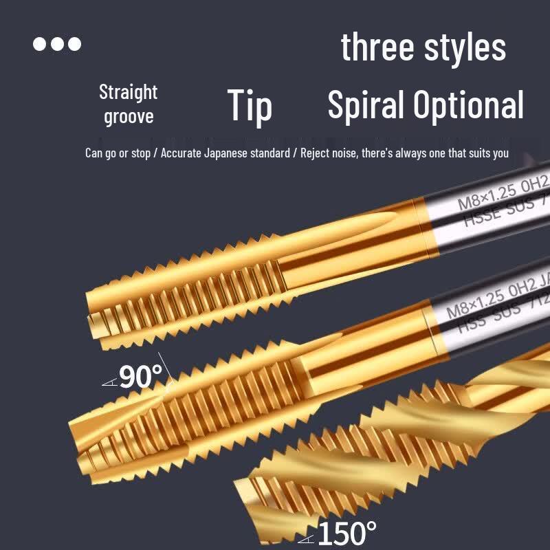 Jiyue Titanium Coated Cobalt HSS Spiral Machine Tap