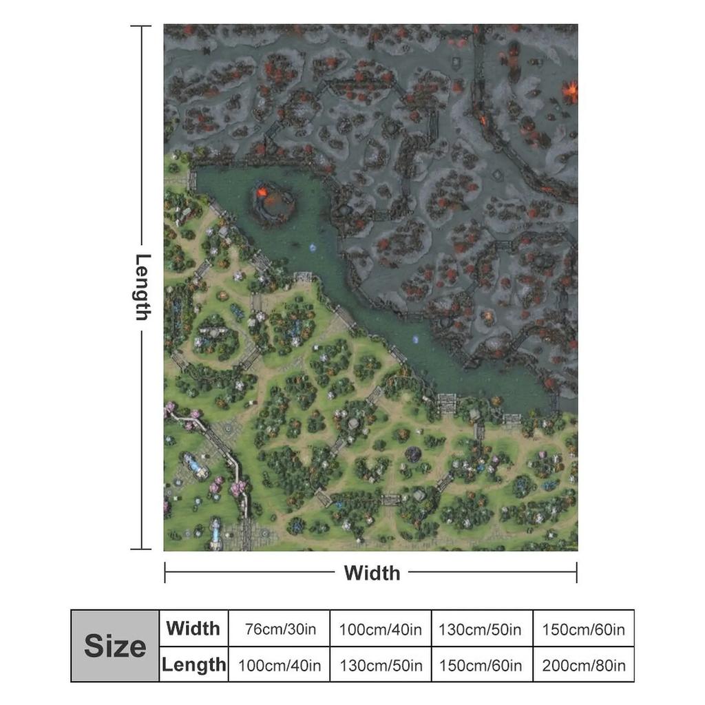 Dota 2 Reborn 7.28 HD Map Throw Blanket For Decorative Sofa Retros Summer Beddings bed plaid Blankets