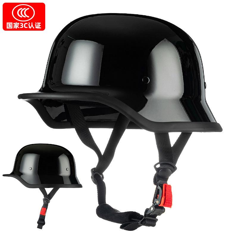 

Винтажный мотоциклетный полушлем Шлем для круизера Шлем с открытым лицом Полушлем Мотоциклетный Германия Защитный шлем для лица Ретро скутер XXL