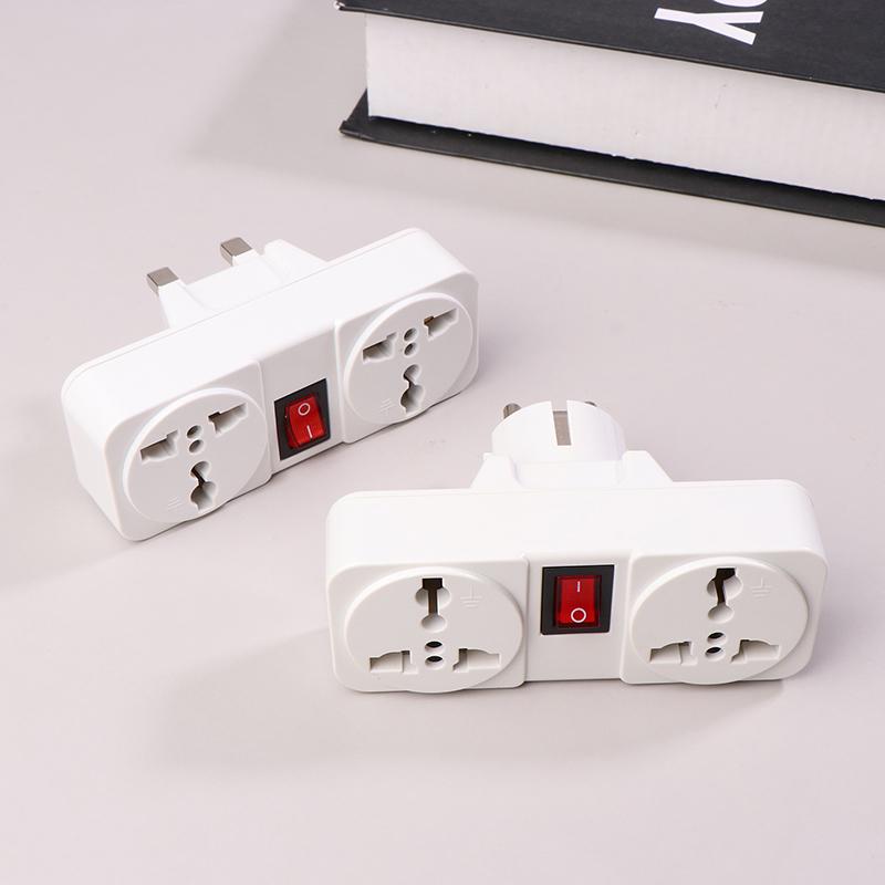 Portable Wall Power Outlet European British Plug Adapter Socket Converter With Switch Universal UK EU 10A 250V Extension Socket
