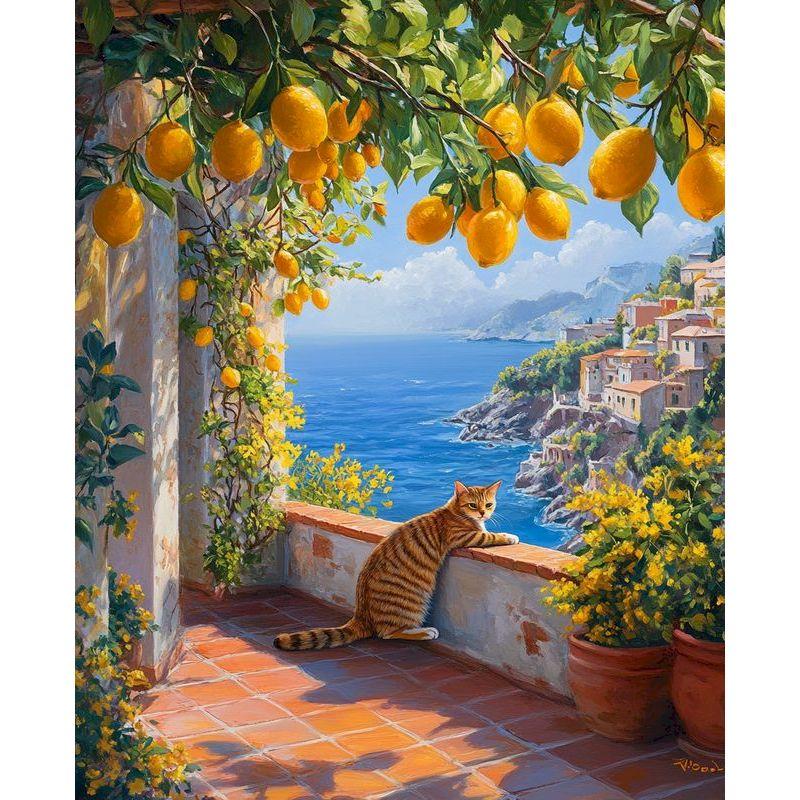 GATYZTORY Pittura Fai da Te con Numeri Con Cornice Paesaggio di Villaggio Pittura Acrilica su Tela Quadro con Numeri per Adulti Kit per Principianti
