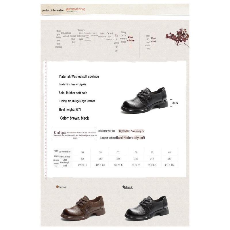 2023 Podzimní dámské šněrovací boty z měkké hovězí kůže - Silný střední podpatek, Měkká podrážka, Hluboký výkroj - Celoroční nošení.