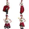 Flirty Bavarian Dirndl Dress With Corset Front And Middle Waist Design