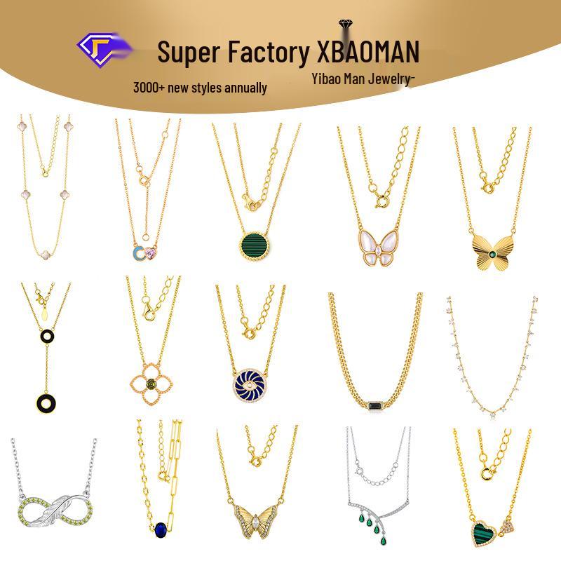 925 Sterling Silver 18K Gold Customizable Pendant Necklace Accessories Jewelry Accessories