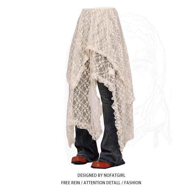Чайный перерыв Асимметричный подол Морской стиль Кружево Skirt M