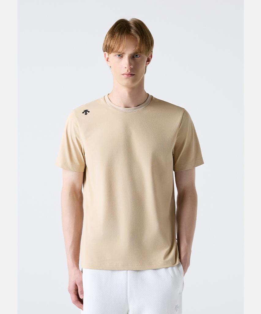 DESCENTE Tough White Graphic Short Sleeve T-Shirt Beige Sr123Uts23 (A Type)