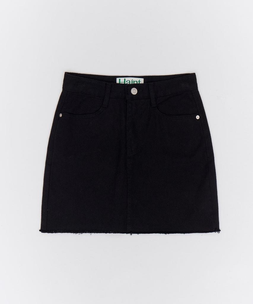 Heint Lony Natural Cotton A Line Mini Skirt 2Col_Black