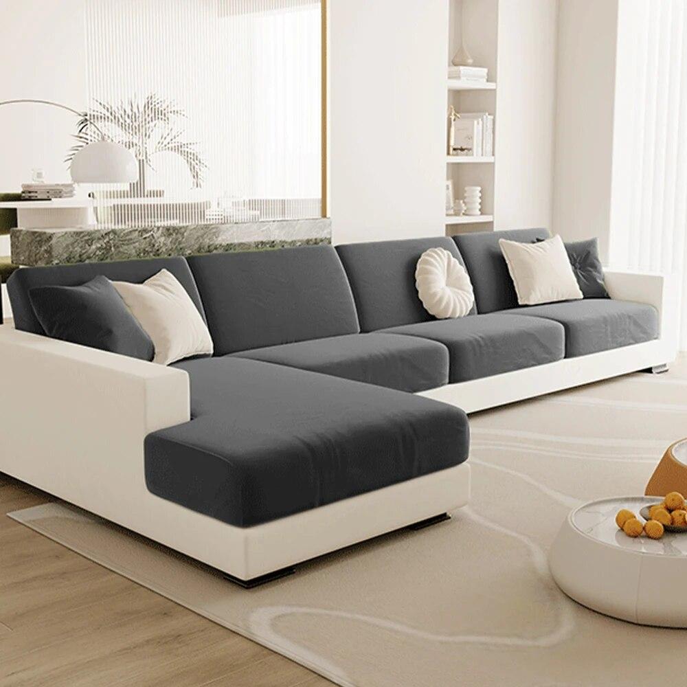 Soft Velvet Sofa Cover High Stretch Sofa Cushion Cover Living Room Spandex Sofa Seat Couch Cover for Home L-shape Sofa Slipcover