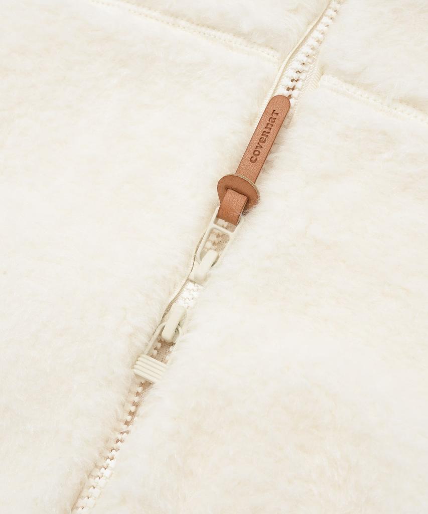 Covernat Woman Sherpa Zip-Up Jacket Ivory