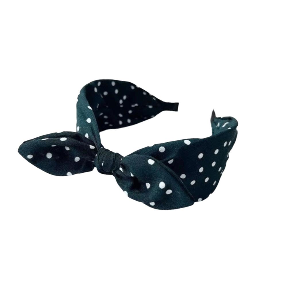 Knotted Polka Dot Headband Non-slip Rabbit Ear Hairband Women s Bow Hair Hoop Party Occasion зелёный