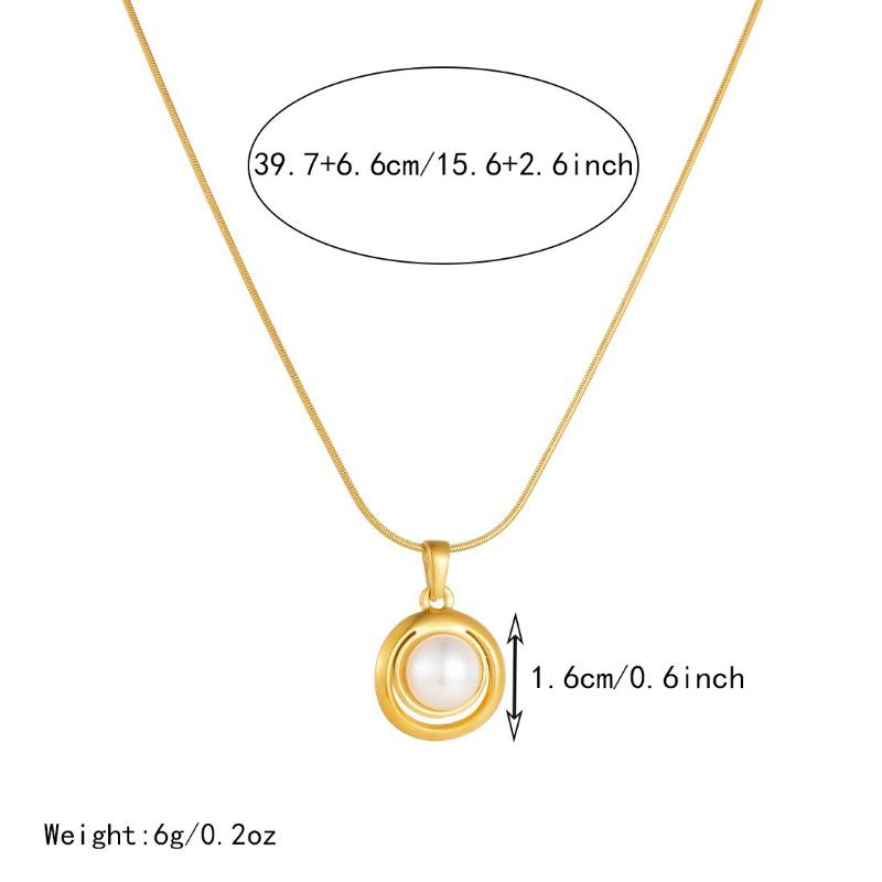 Gold Plated Herringbone Pearl Pendant Necklace Dainty Choker Jewelry for Women