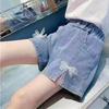 Girls Shorts Fashionable and Versatile Medium and Large Children's Slimming Nail Button Waist Wide-leg Pants Casual and Fashion