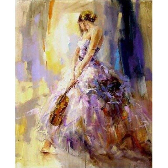 5D Diy Diamond Painting Ballerina Round Diamond Cross Stitch Kit Diamond Embroidery Mosaic Ballerina Home Decoration Art