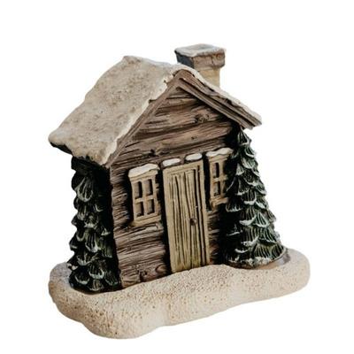Harz-Hütte, verschneiter Winter, Räucherkegelbrenner, 2024, Weihnachts-Räucherkegelhalter, Kunstharz, Handwerk, Hütte, Räucherstäbchen, Rückflussbrenner, Dekoration, Neujahr