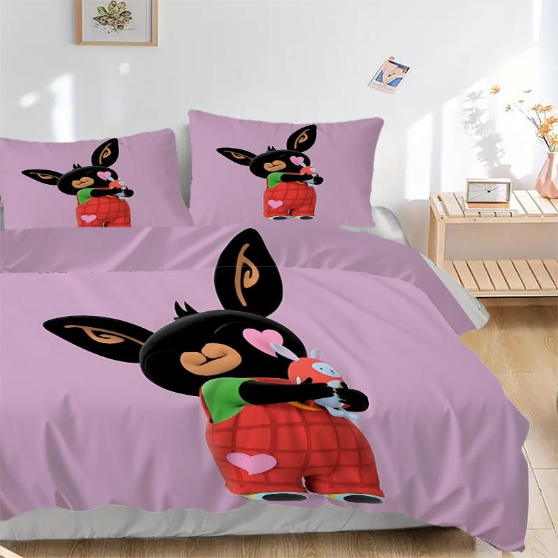 

3pcs Bing Bunny Plush Toy with Heart Print-Perfect for Home Decor, Gifts, and Fans!1202231a 135x200cm