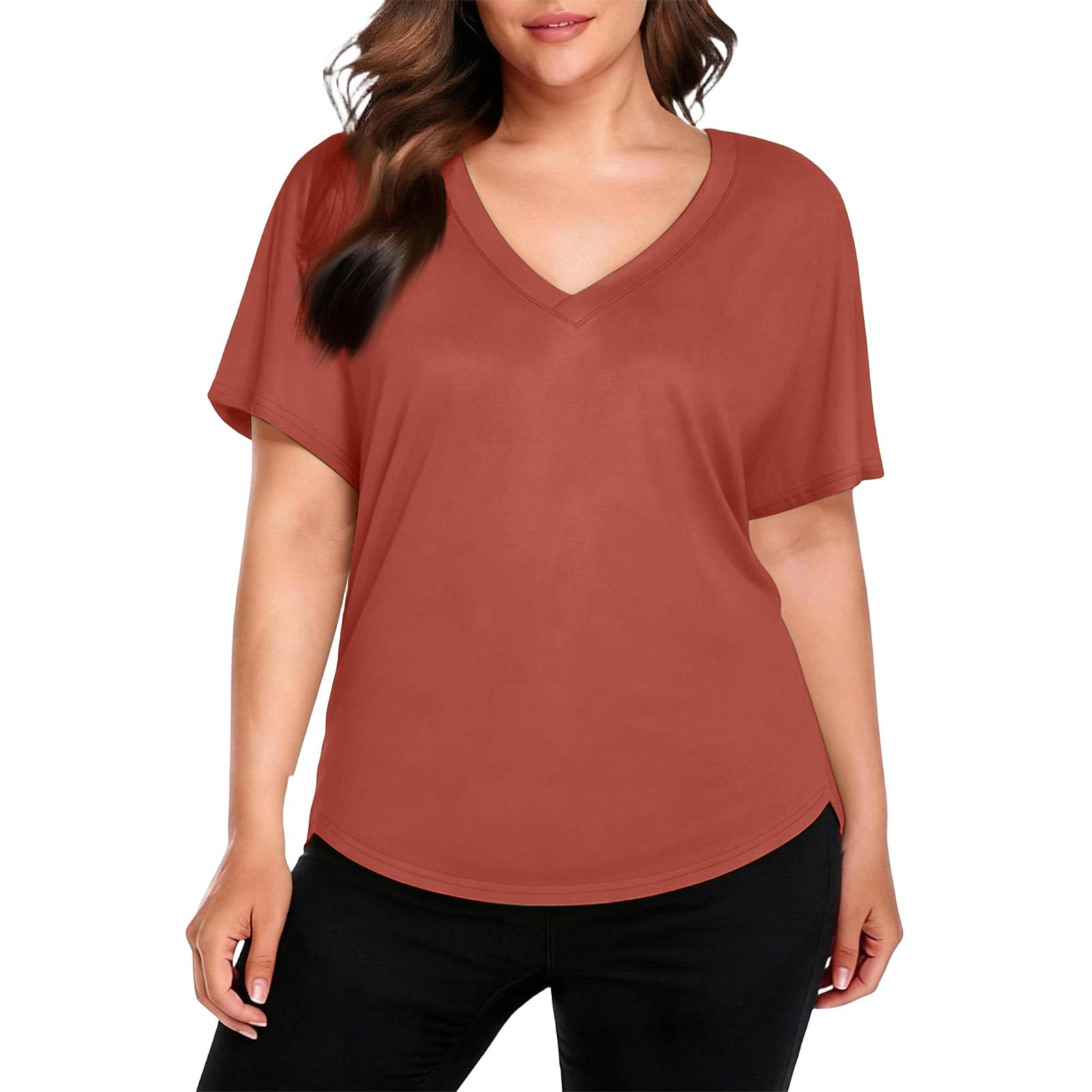 

V Neck T Shirts for Women Casual Short Sleeve Shirts for Women Comfortable Spring Tops for Women Loose Fit Summer Tops for Women