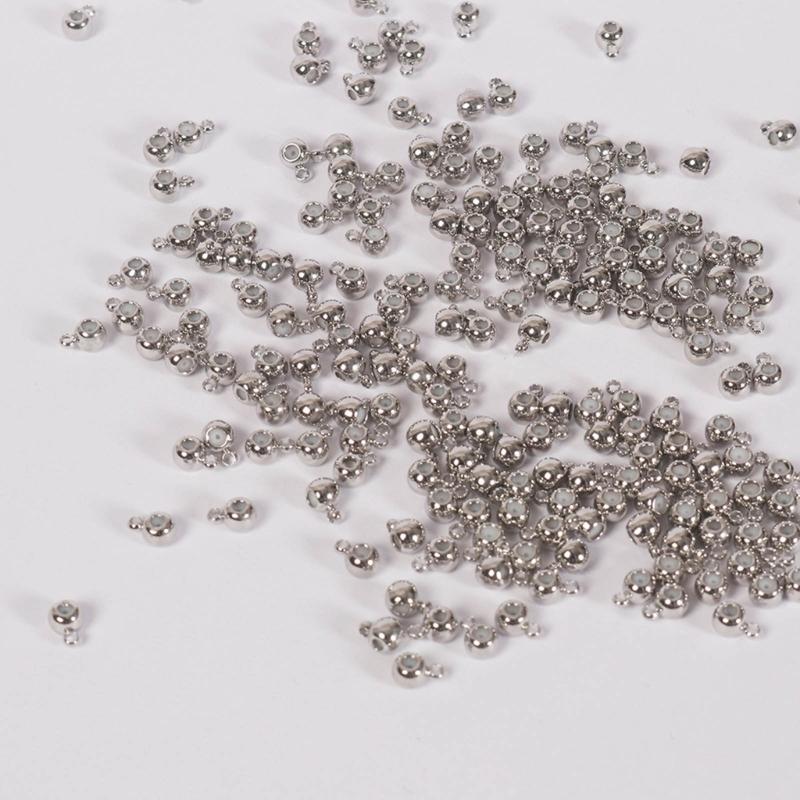 Set of 20 Silicone Plug Stopper Bead Spacer Beads for Necklaces and Bracelets Stainless Steel Jewelry Positioning Beads