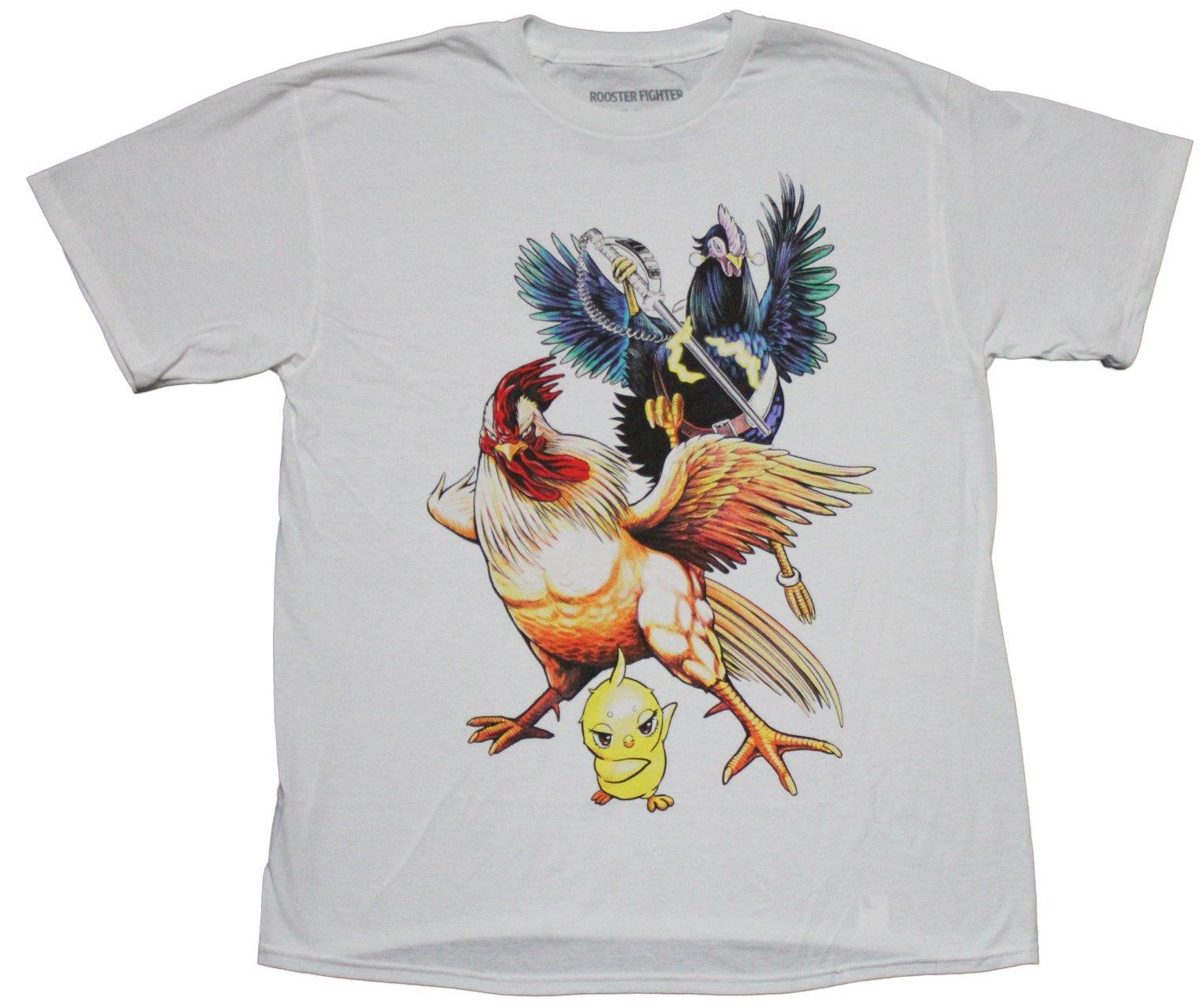 Rooster Fighter New Adult T-Shirt - Chick Below Fierce Roosters XXXXL