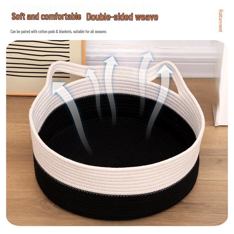 Prodyšná tkaná bavlněná postel pro domácí mazlíčky - Kočky & Psi - Celoroční pohodlí