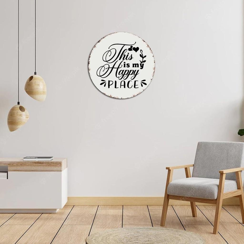 Autravelco Country Metal Tin Sign This Is My Happy Place Home Décor Aluminum Metal Sign for Garage Dining Room Restaurants Art Poster Gift for Room