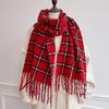 Women Lattice Cashmere Warm Pashmina Scarf Winter Thick Fashion Wild Scarf Shawl Soft Tassel Bufanda Blanket Couple Scarves