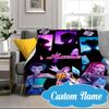 Custom Name KPop Cartoon Blanket bed sofa Blanket Flannel Blanket for Camping, Hiking, Picnic Essentials,gift for Fan family