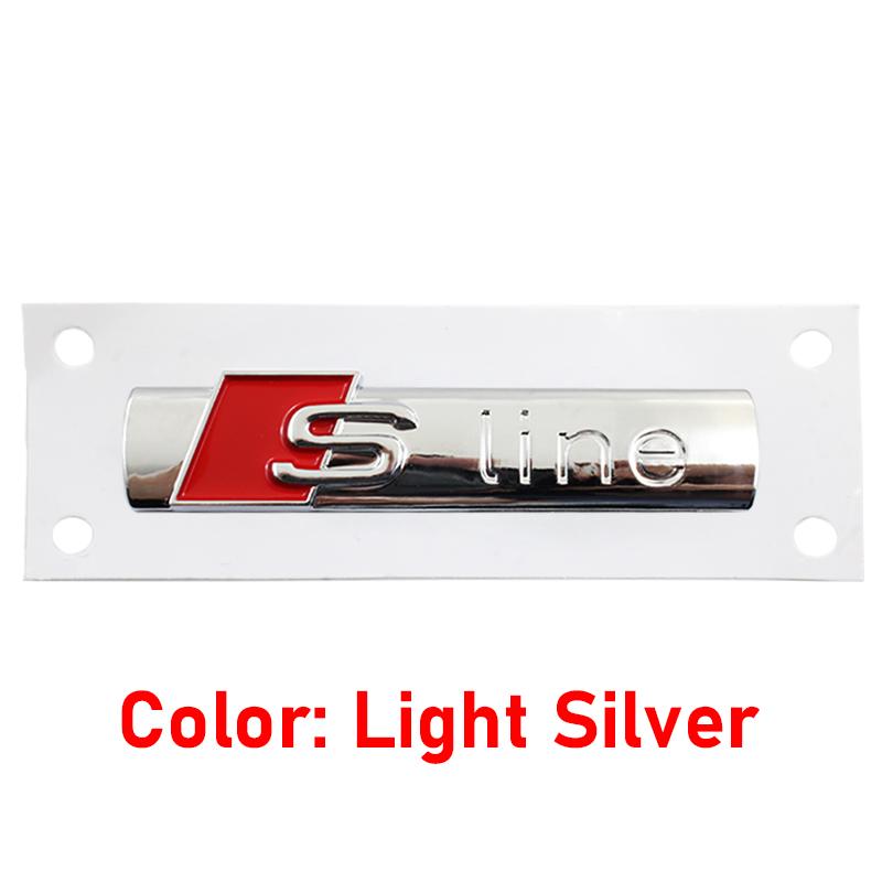 Sline Logo ABS Car Fender Side Badge For Audi A1 A2 A3 A4 A5 A6 A7 A8 TT S3 S4 S5 S6 S7 Q2 Q3 Q5 Q7 Q8 RS3 Decal Emblem Sticker