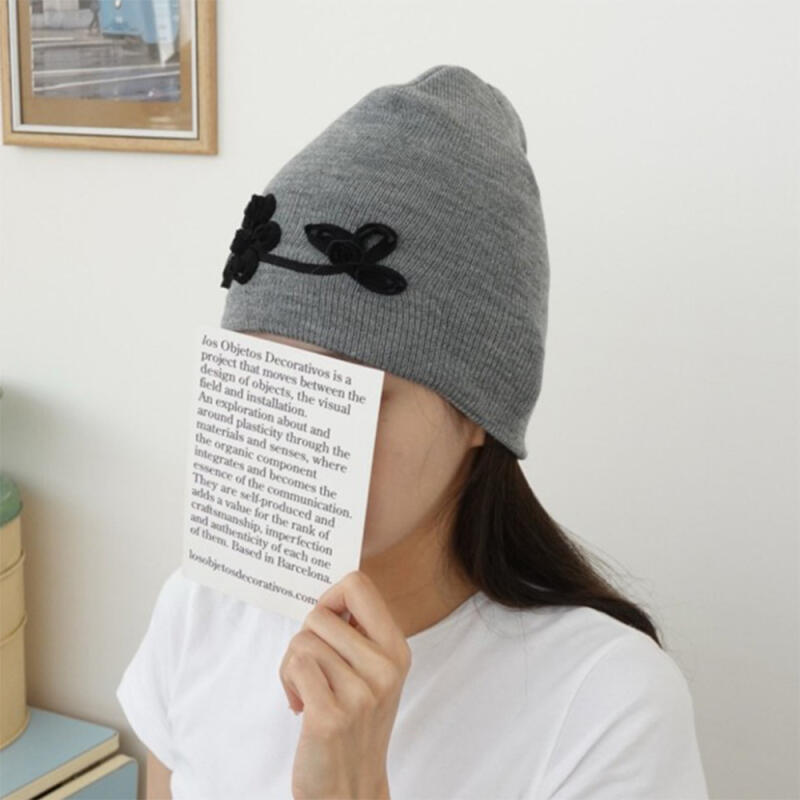 Women's Floral Knit Beanie for Fall/Winter