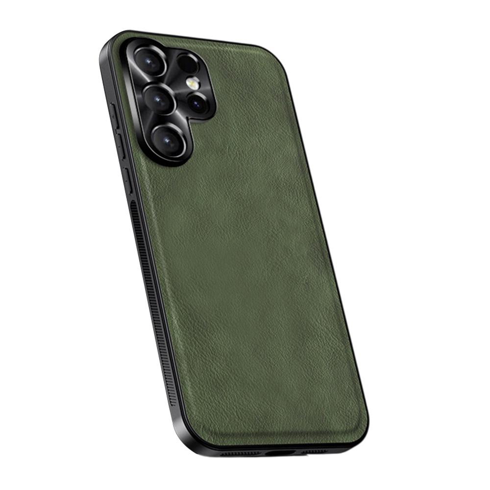 For Samsung Galaxy S25 Ultra Case PU+TPU+PC Phone Back Cover with Metal Lens Frame