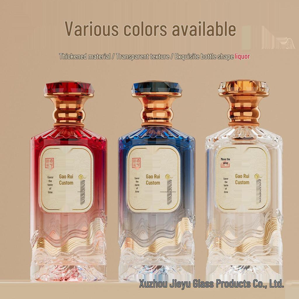 Thickened Glass Baijiu Bottle Set, 500ml Wedding Collection Series